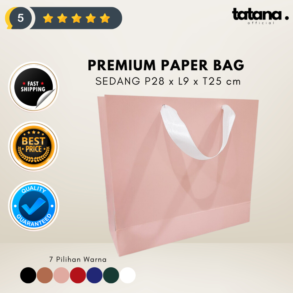 

PAPER BAG PREMIUM uk. Sedang/Medium (28 x 9 x 25 cm)