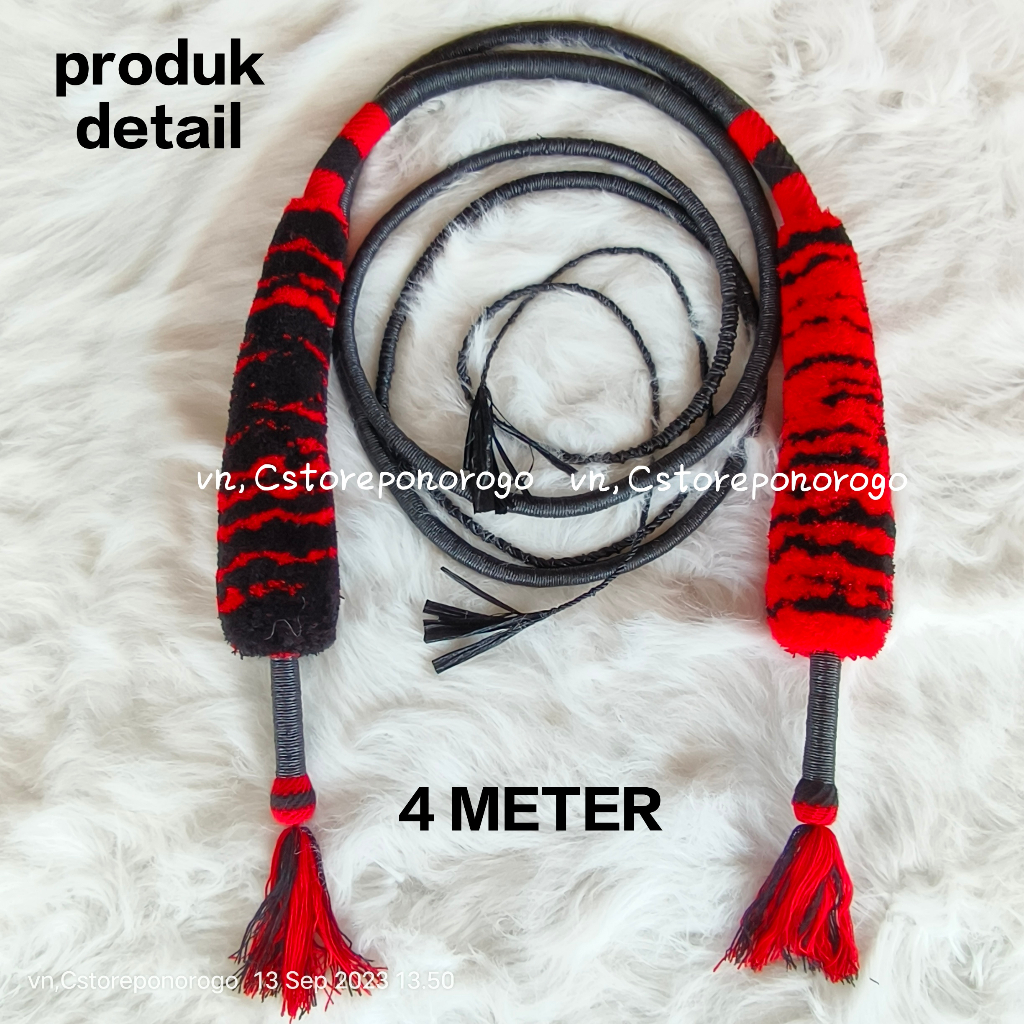 PECUT BOPO 4 METER / pecut / barongan / jaranan / reog / ganongan / bujang ganong / cemeti / cambuk