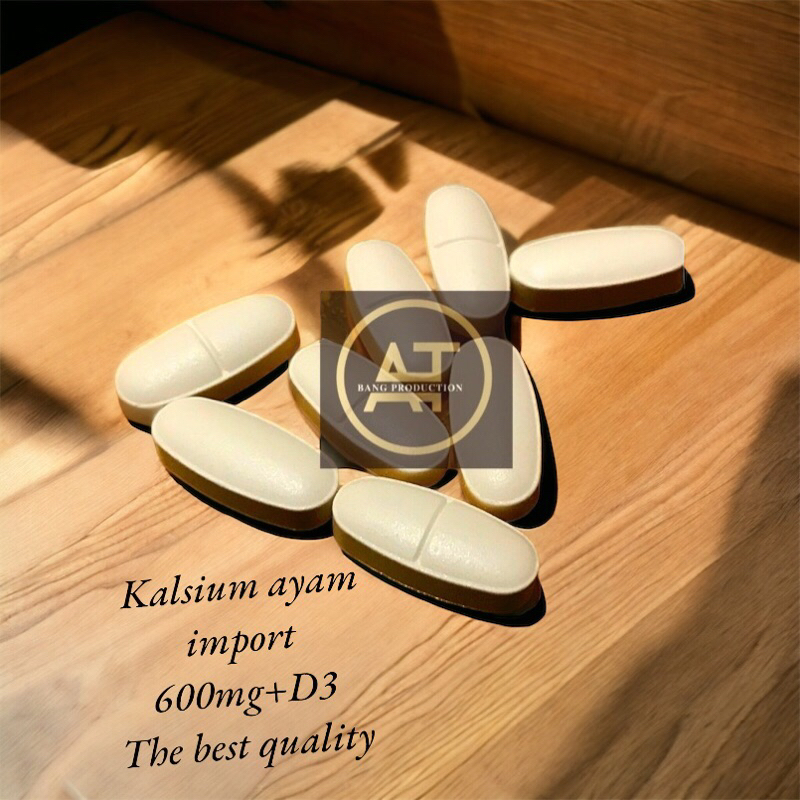 Kalsium ayam aduan import 600mg+D3 kalsium tulang ayam murah terbaik jamu ayam vitamin herbal