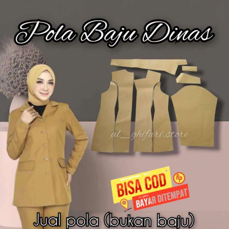 Pola baju dinas wanita/pola baju darma wanita/pola instan