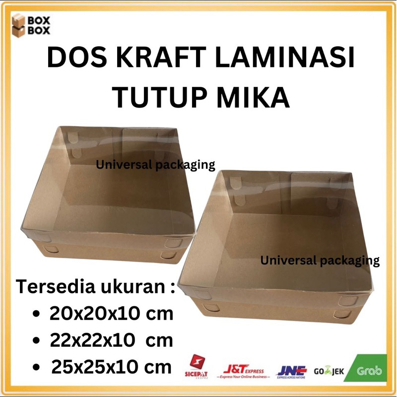 

[ 10 PCS ] Dos KRAFT LAMINASI TUTUP MIKA TINGGI 10 CM | Dos Kotak Hampers Box