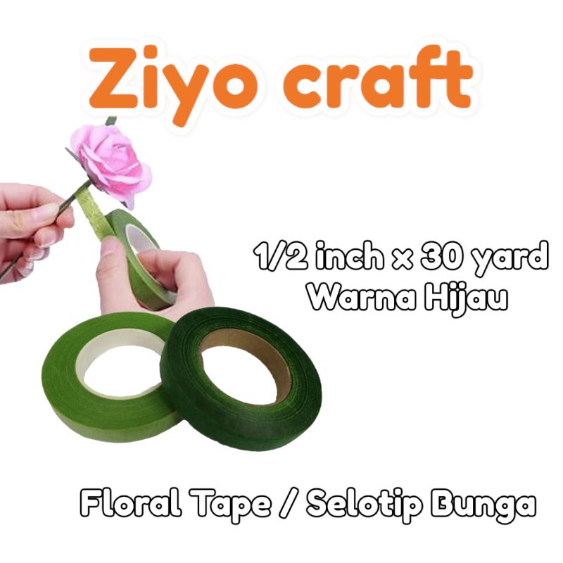 

Floral Tape - Selotip Bunga 1/2 inch x 30 yard warna hijau