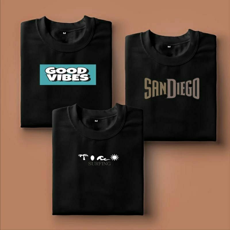Kaos Distro Pria/Kaos Distro Original/Baju Distro Pria-GOOD VIBES-SANDIEGO-SURFING