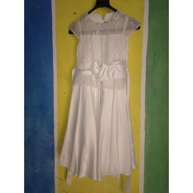 dress gaun pesta silver dress party dress anak