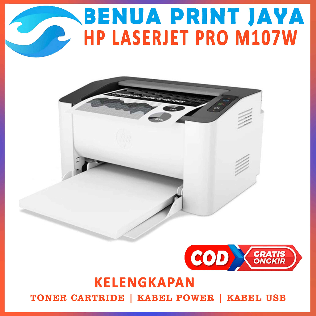 PRINTER HP LASERJET M107W Printer baru siap pakai Printer Monochrome Wireless