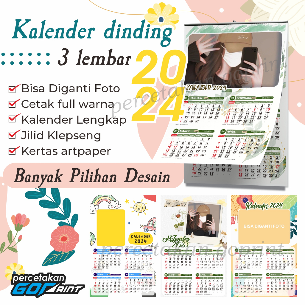 

Kalender 2025 dinding foto custom estetik, kalender komunitas, kalender foto keluarga isi 3 lembar