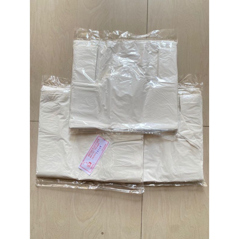 Kantong plastik Kuning Kresek 28x48cm, 1 Ikat /10 Pack Perpack isi 50 Lbr/Plastik Kresek Putih