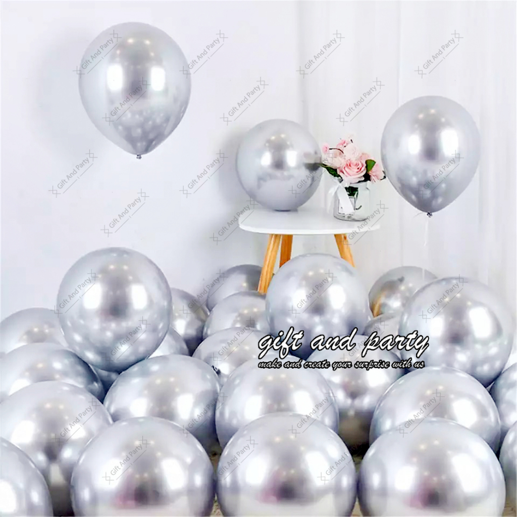 Balon Latex Chrome Silver / Balon Metalik Chrome / Ballon Chrome