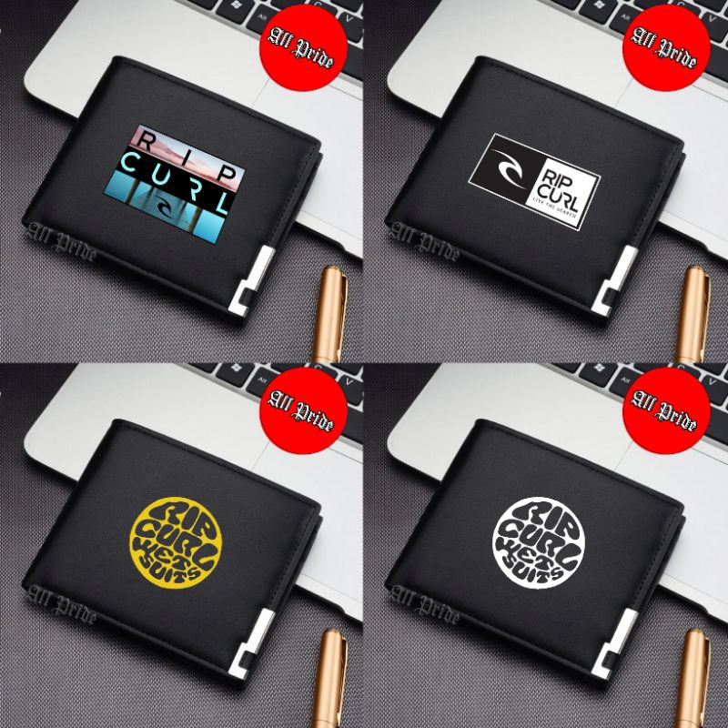 Dompet RIPCURL/Dompet Kulit Pria/Dompet Distro Hitam Remaja Dewasa/Dompet Fashion Kekinian Premium