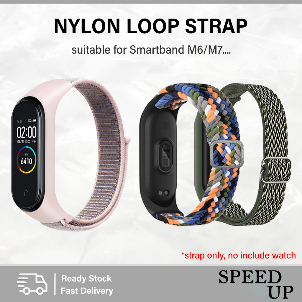 Xiaomi Mi Band 3 4 5 6 7 Elastic Nylon Strap Adjustable Strap Smartwatch M6 M7 Replacement Band