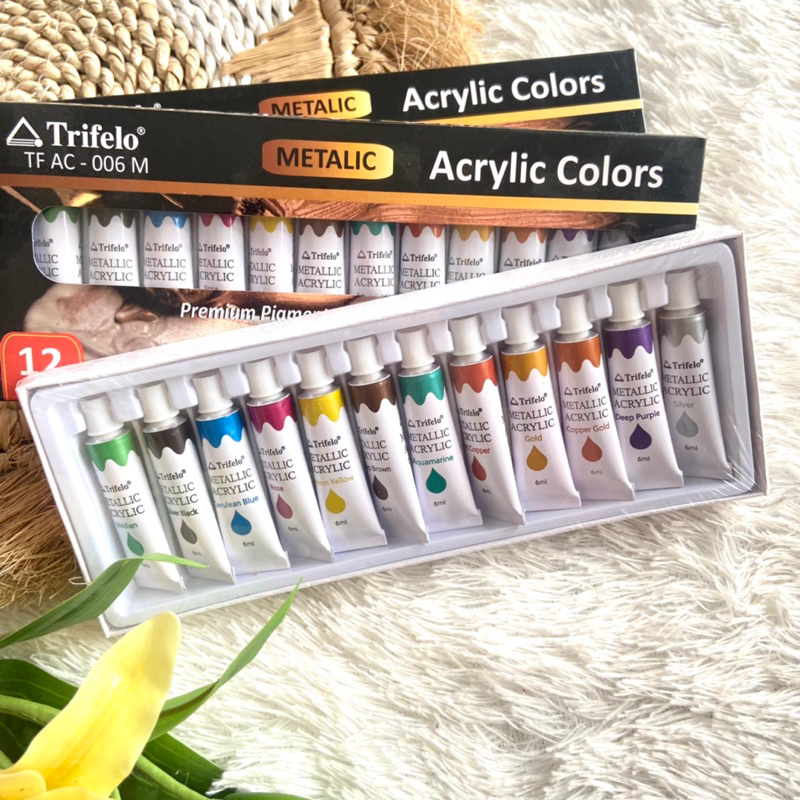 

ACRYLIC COLORS METALIC 12 COLORS 6ml TF-006