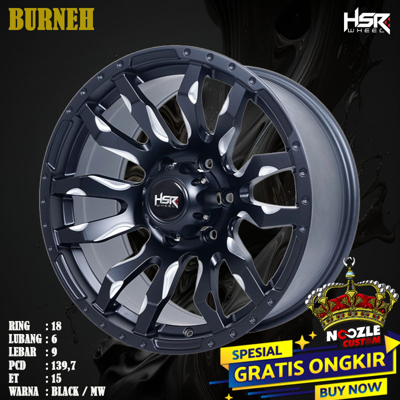 Velg Mobil HSR Ring 18 Baut 6 Pelek Mobil Fortuner Pajero Ring 18 Terbaru