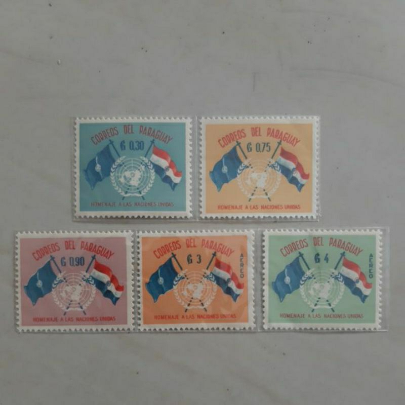 

Perangko Paraguay seri Bendera set 5 prangko