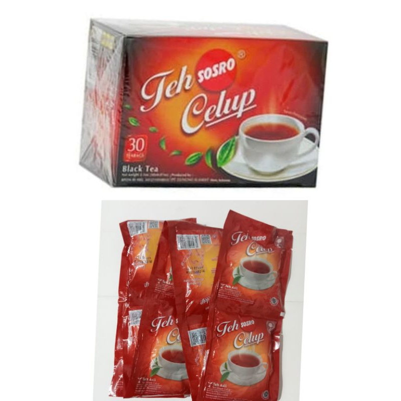 

Teh Sosro celup sachet 1Renceng 10 sachet / Box isi 30 kantong