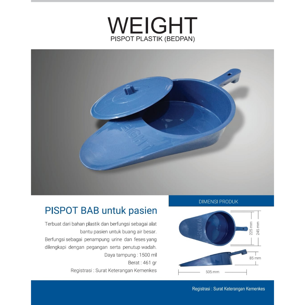 Pispot Sodok Pria Atau Wanita / Pispot Sodok Plastik Portable / Tempat Bak BAB