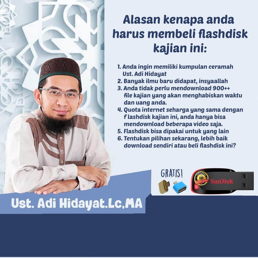 Flashdisk Ceramah Ustadz Adi Hidayat