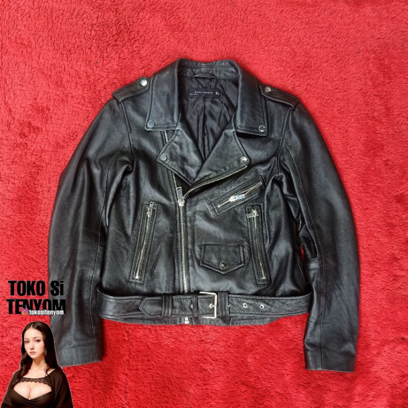 jaket Kulit Ramones Brand Zara Pakistan unisex 100%kulit domba asli