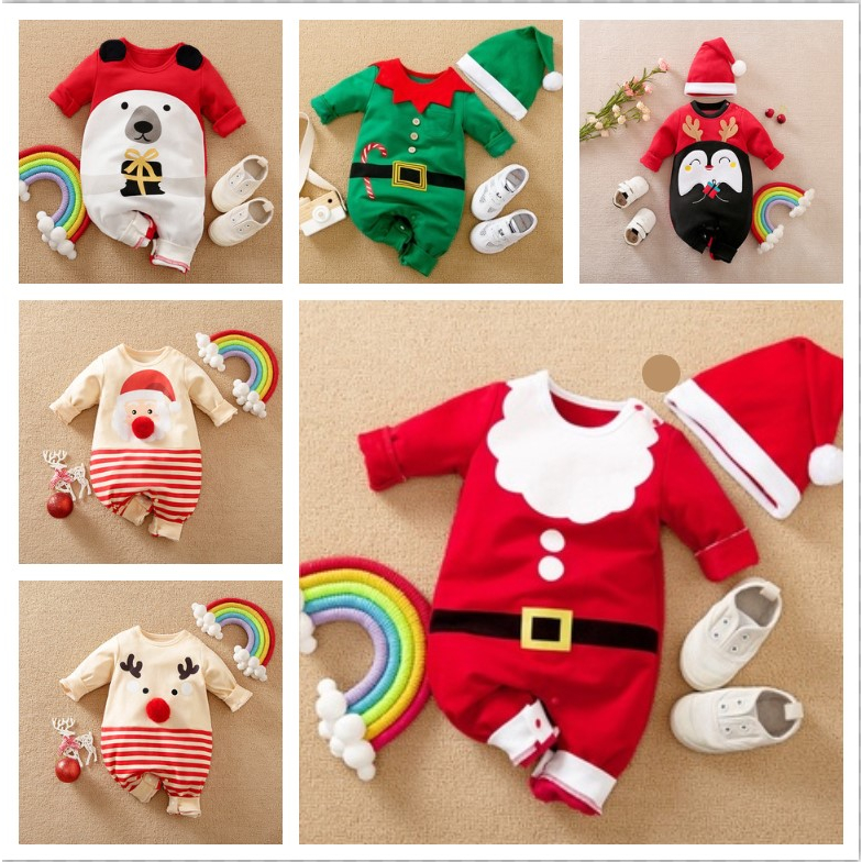 BABY JUMPER NATAL SANTA CLAUS DEER / ROMPER NATAL BAYI BABY JUMPSUIT CHRISTMAS EDITION