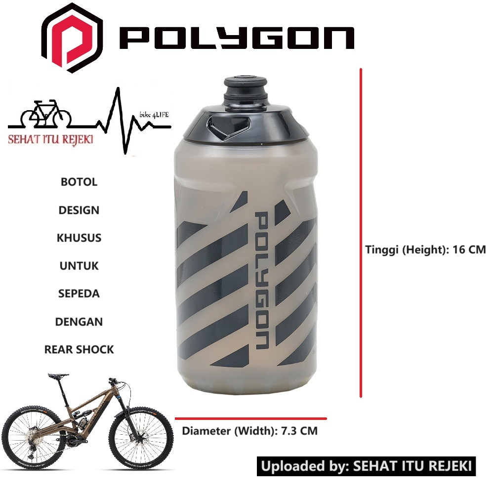BOTOL MINUM SEPEDA POLYGON COLLOSUS SISKIU BIDON REAR SHOCK 500ML