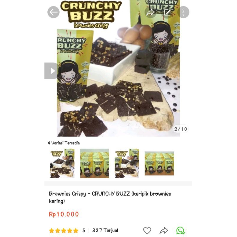 

Brownies Crispy - CRUNCHY BUZZ (Keripik Brownies)