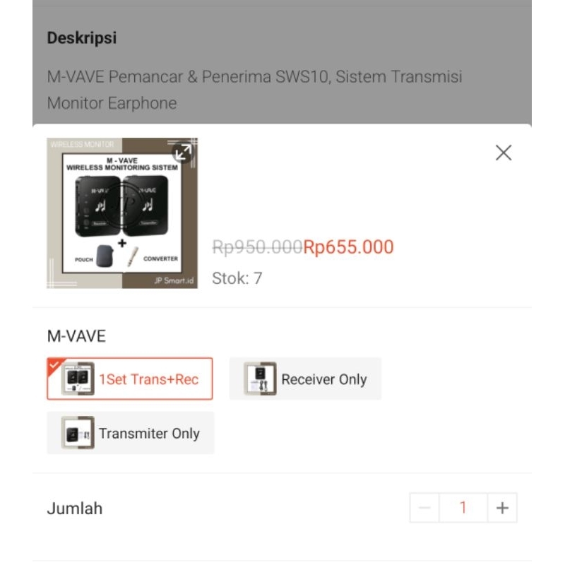 M VAVE SWS 10 1 Set Wireless Monitoring Ear Monitor Ir Monitor untuk Vokalis Panggung