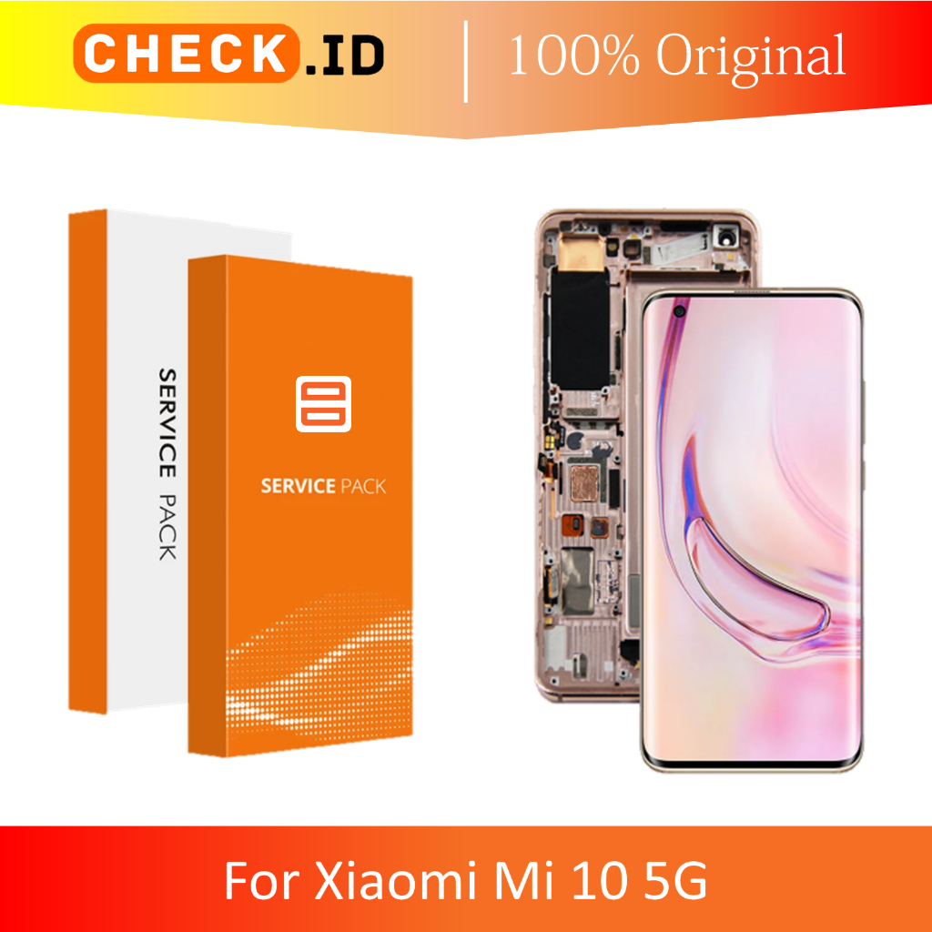 [ CHECK.ID ] AMOLED LCD + FRAME XIAOMI MI 10 5G MI10 5G ORIGINAL