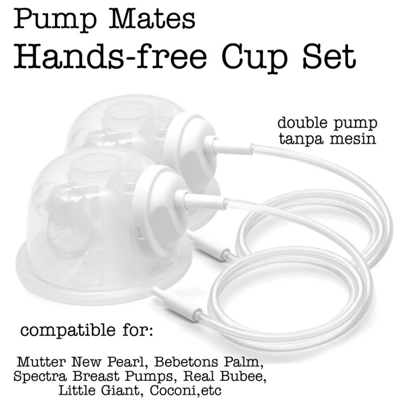 Pump Mates Handsfree Cup Set Double Pump - Collection Cup Handsfree Double untuk Pompa ASI SC