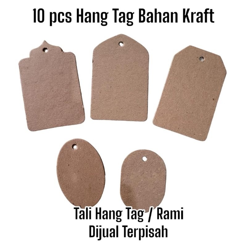 

(10 pcs) Hang Tag Polos Bahan Kraft