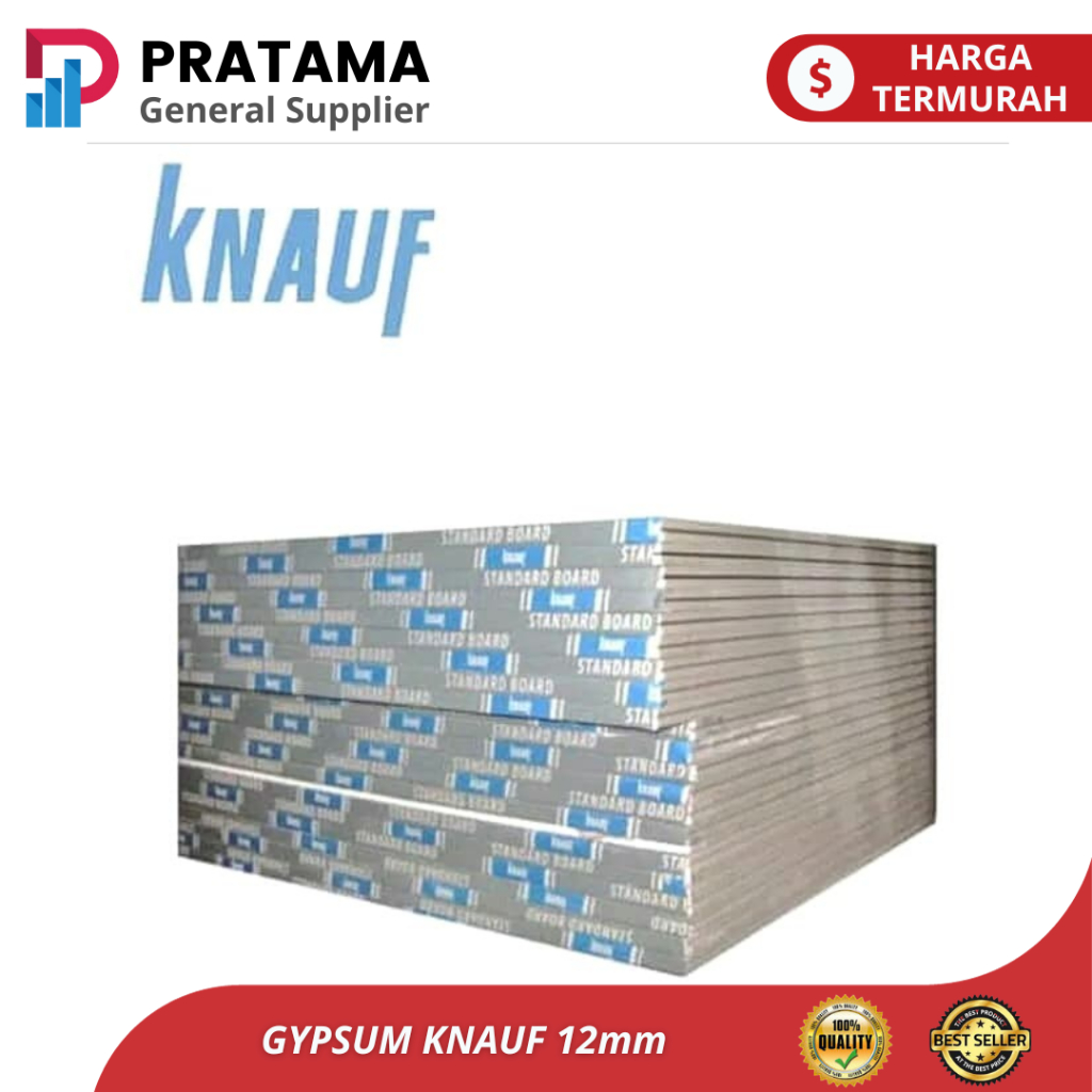 GYPSUM KNAUFF 12mm (1200X2400) / Gypsum Board / Papan Gipsum | surabaya