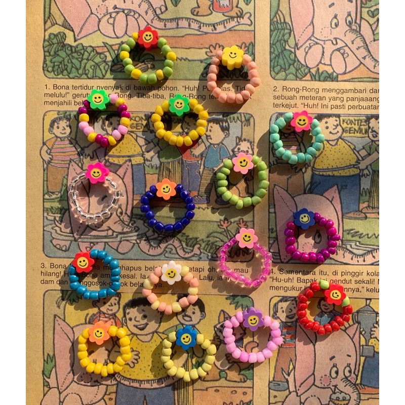 clay ring / cincin manik / beads ring / cincin manik clay