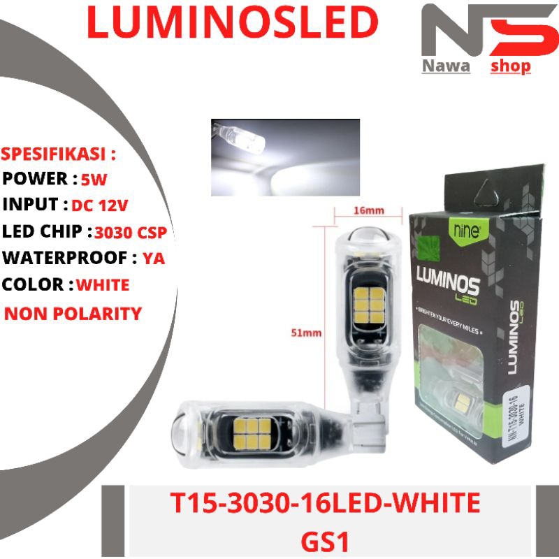 LED T15 16 MATA CSP EXTREME BRIGHT LAMPU MUNDUR SENJA MOBIL LUMINOS LED