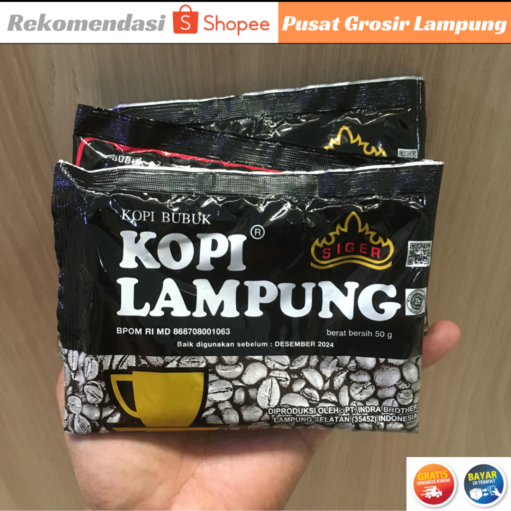 

Kopi Lampung Siger Kopi Bubuk Asli Robusta 250 gram (5 Sachet 50 gram)