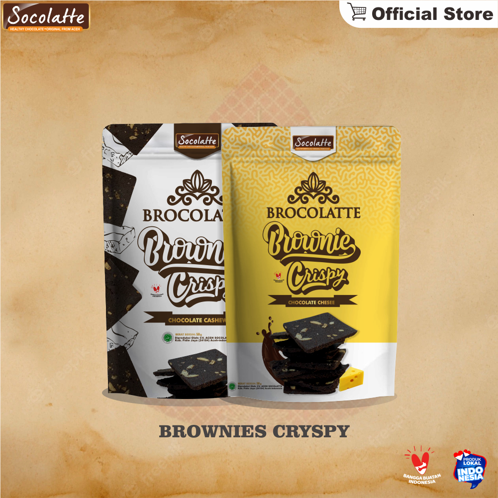 

Socolatte Aceh Brownies Coklat Crispy/ brownies tipis/Bronis Brocolatte