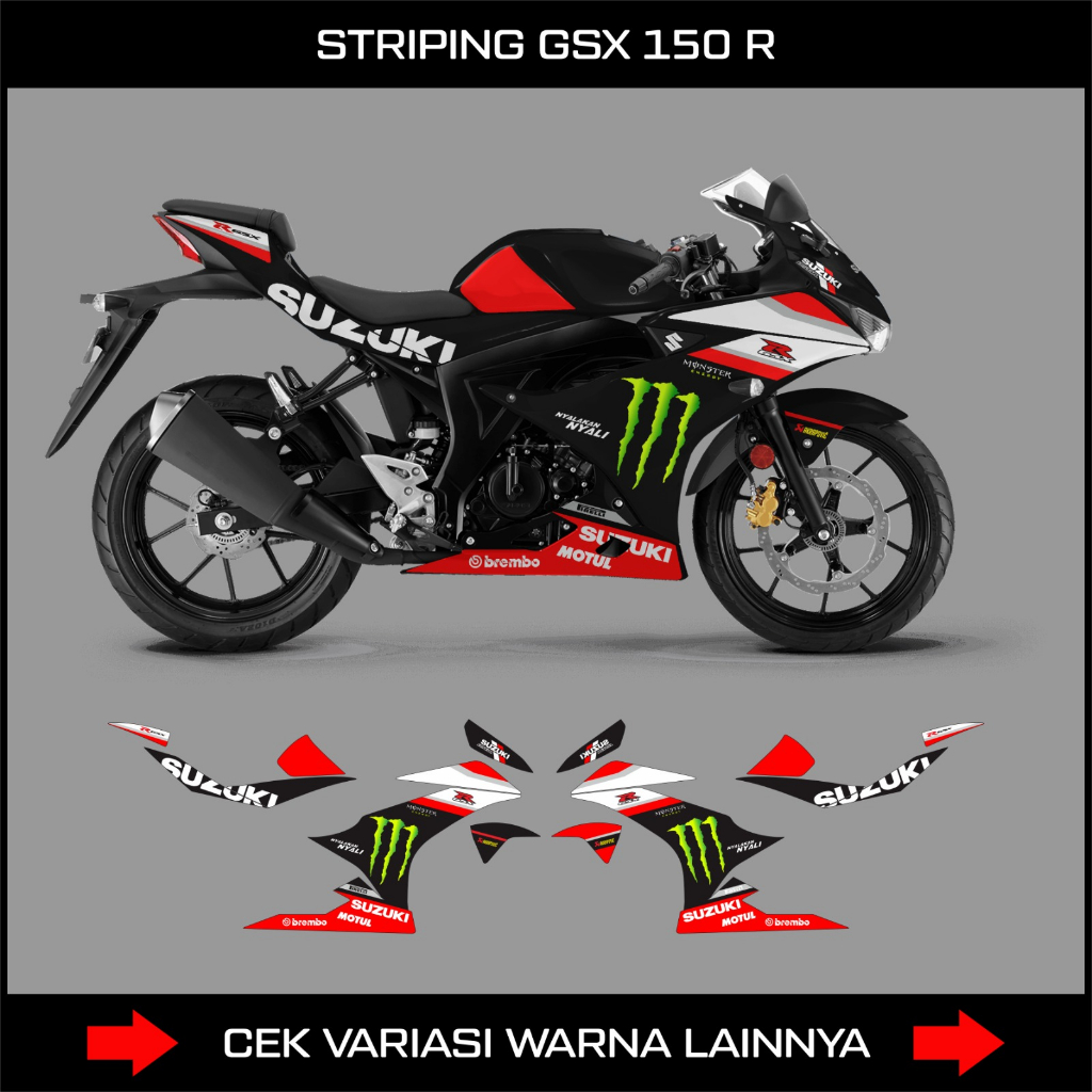 Striping GSX 150 R / Sticker Striping Variasi Motor GSX 150 R / Stock Decals Suzuki Gsx R 150