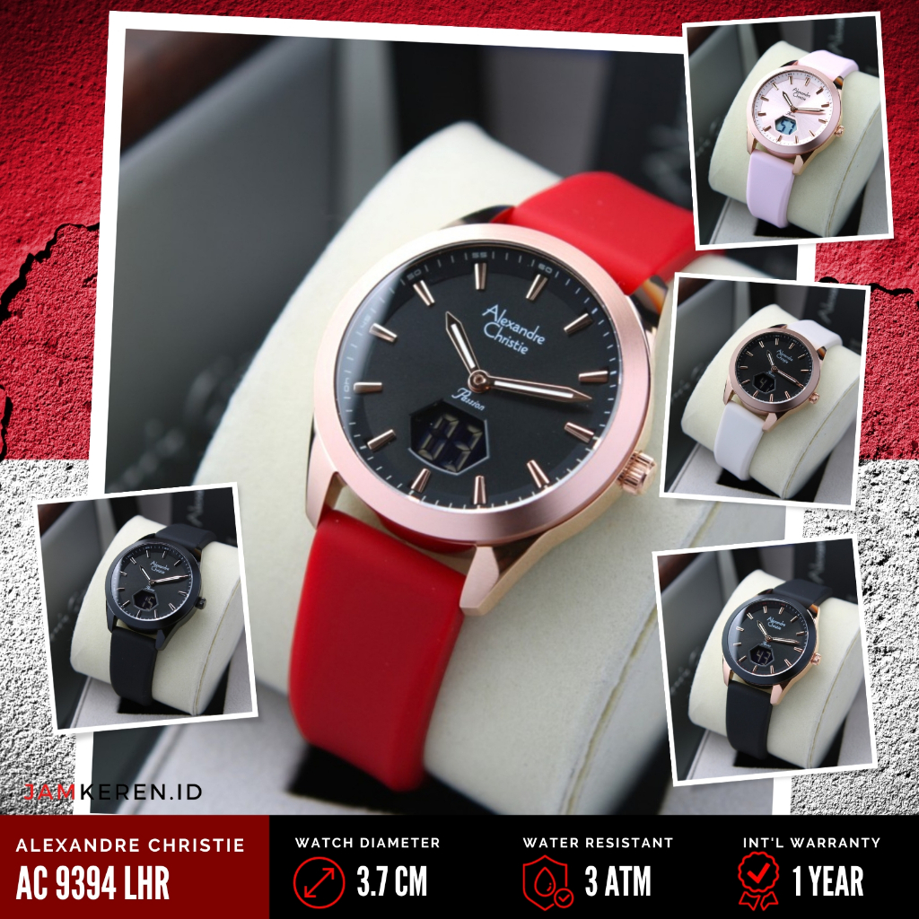 Jam Tangan Wanita Alexandre Christie 9394 AC9394 AC 9394 LH Tali Karet