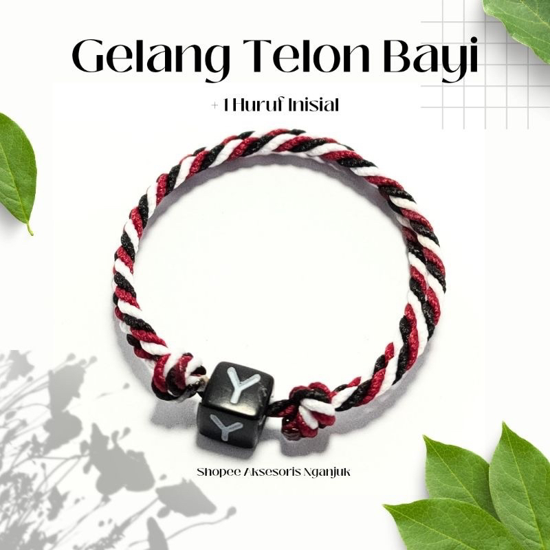 Tridatu - Gelang Adat Telon Bayi Dengan 1 Huruf Inisial Bisa Request Huruf