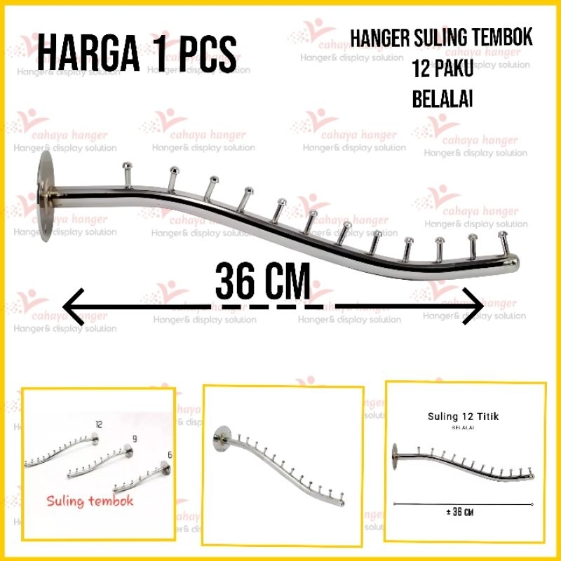 hanger suling tembok 12 paku belalai suling tembok 12 spasi suling tembok belalai