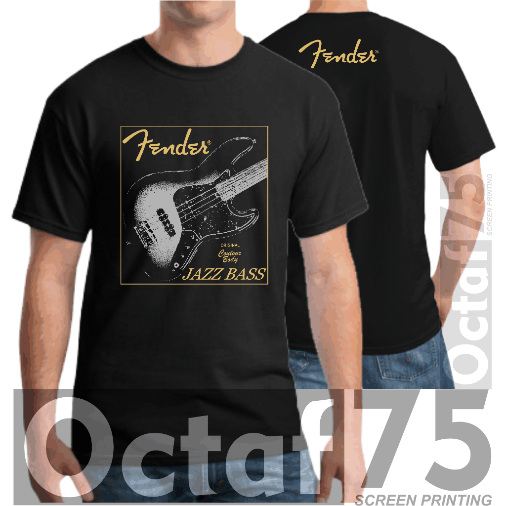 Kaos Gitar Fender JAZZ BASS baju Musik