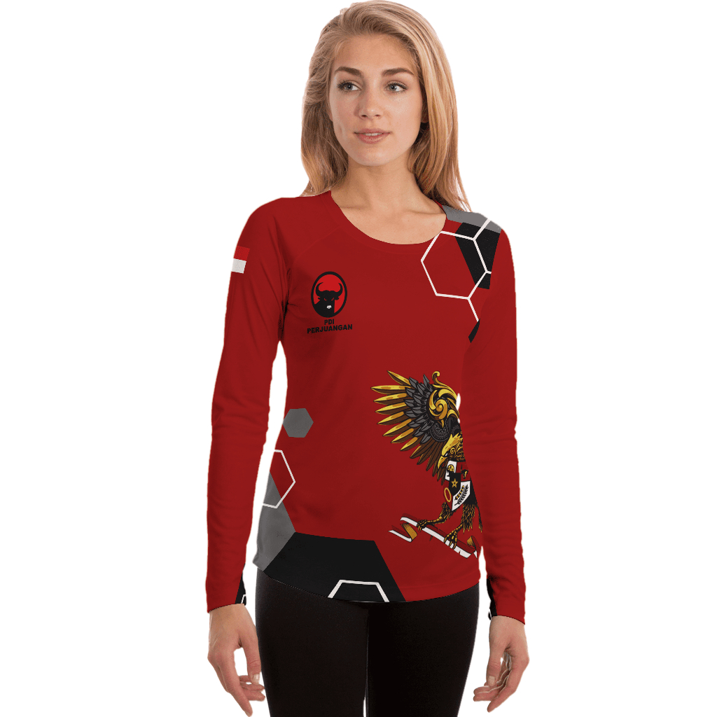 T-shirt pria baju polo jersey partai PDIP art 5 anak/dewasa Fullprint 3D terbaru 2024