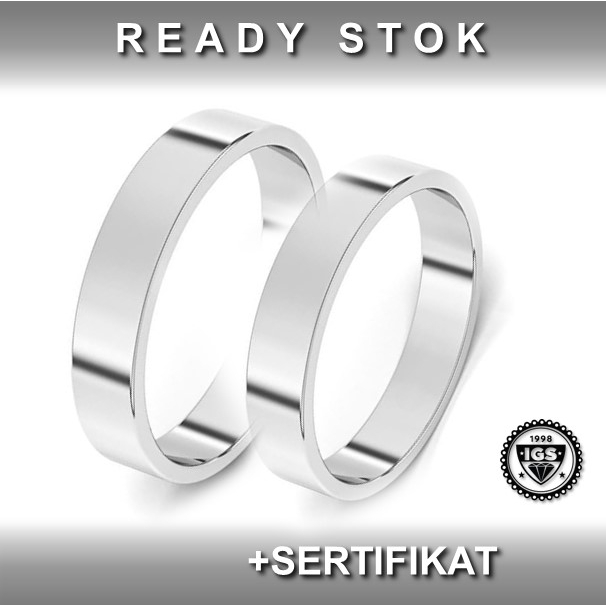 Ready Perak Asli 92% lapis Emas 8% / Platinum 8% Sertifikat Garansi Gratis Box - Cincin Tunangan Nik