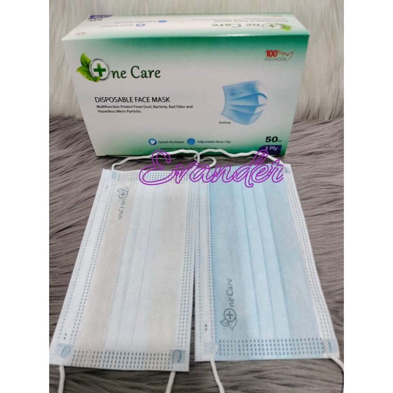 MASKER 3 PLY ONE CARE ISI 50 PCS
