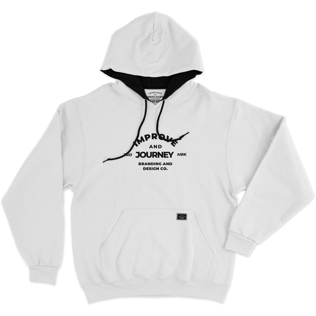 IMPROVE Sweater Hoodie Distro Warna Putih Improve Journey (SABLON) M-XXL (Pria & Wanita) Hoodie pria