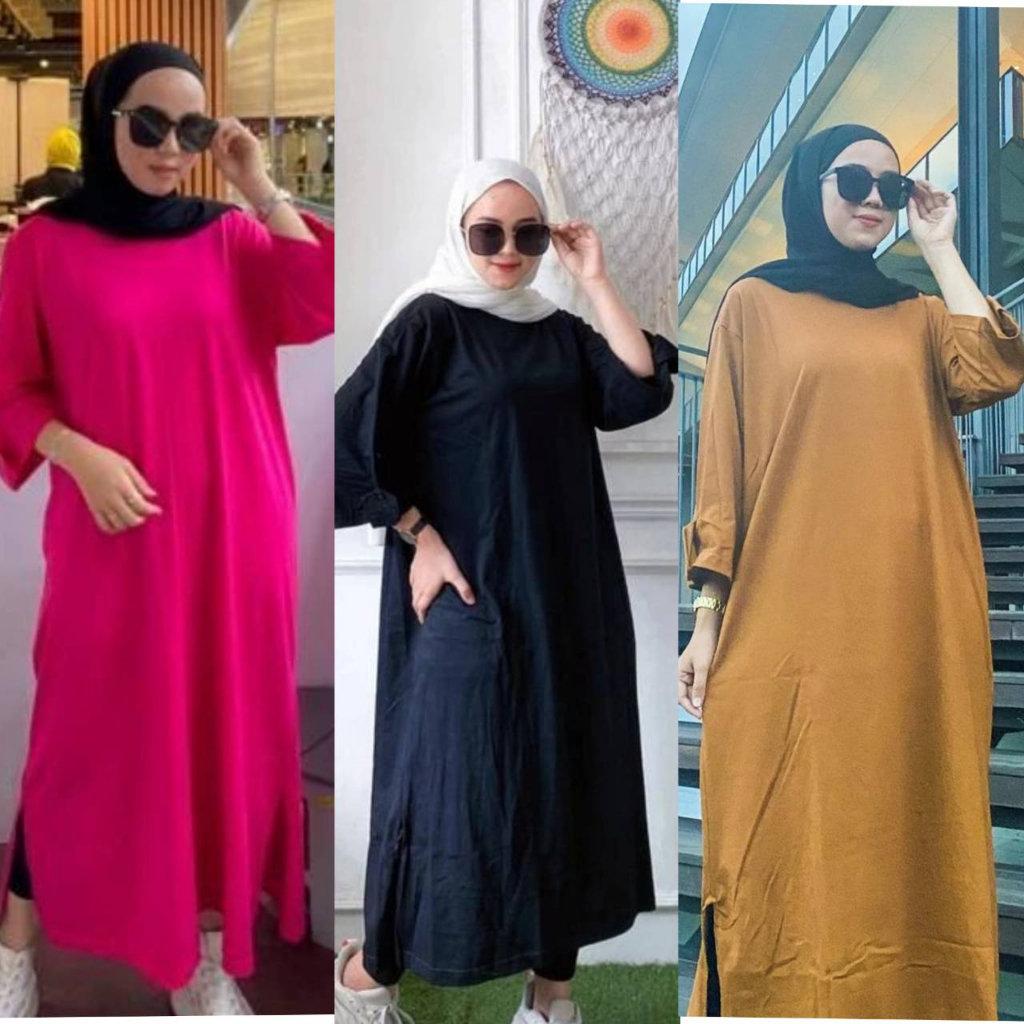 Tunik Polos Panjang Dm3 cloth Original 100% kaos combet 20s.