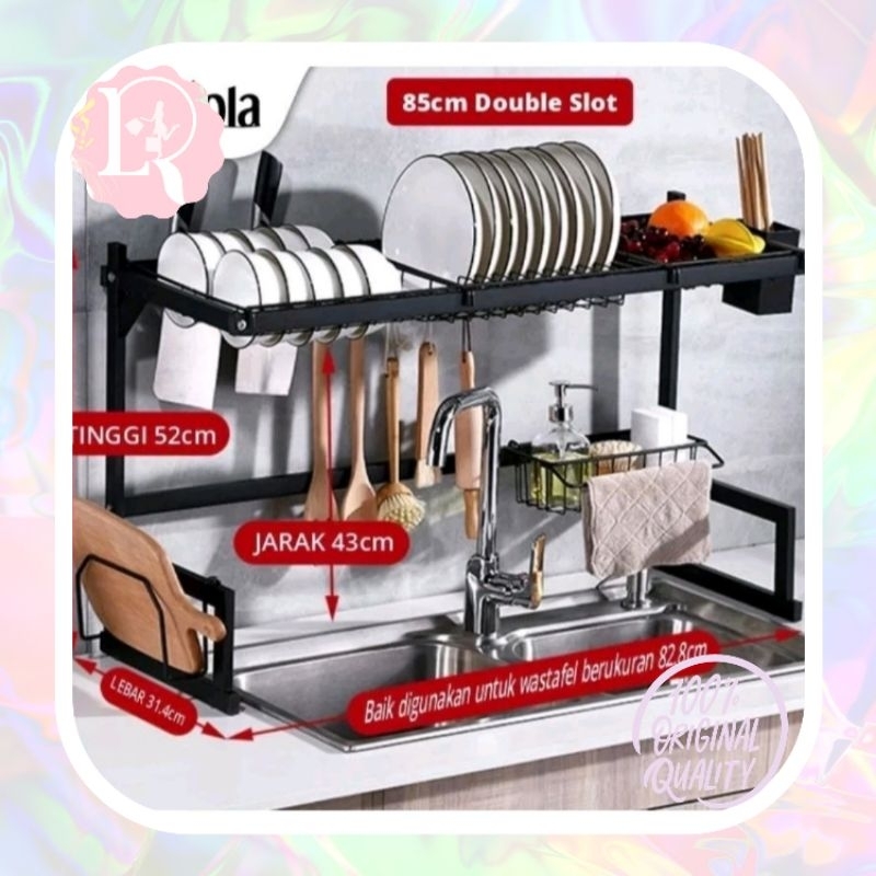 Angola Rak Piring Wastafel Stainless Double Slot