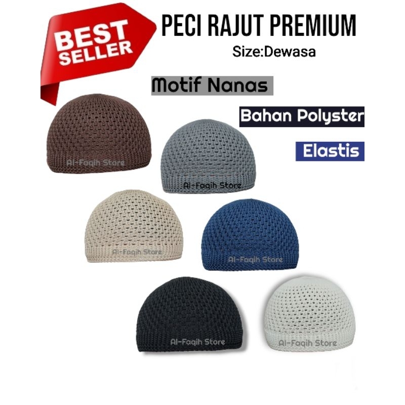 Peci Rajut Dewasa Premium Tebal Polos