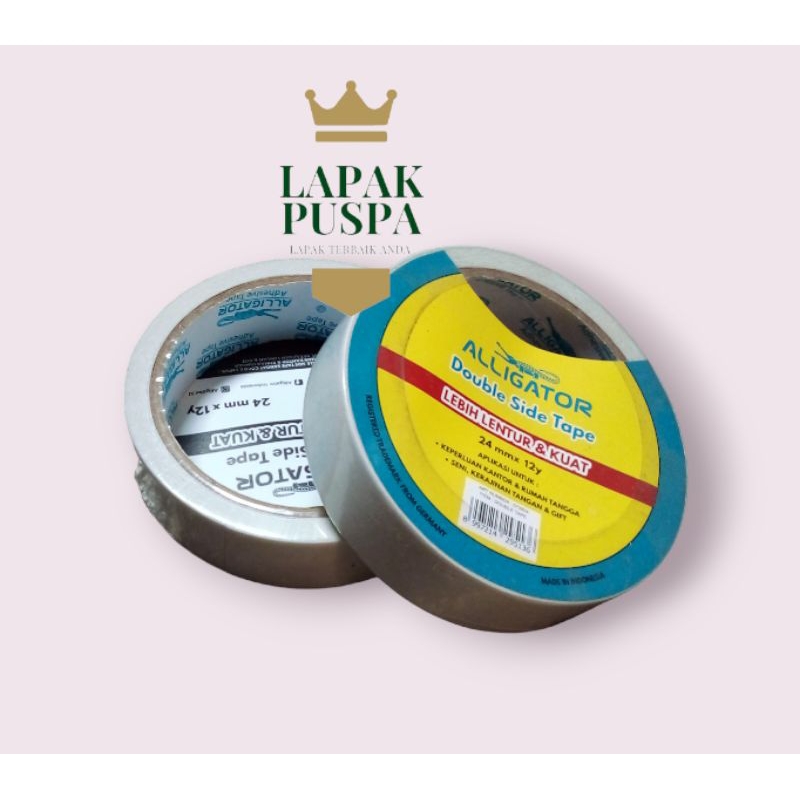 

isolasi double side tape tip aligator 24 mm 12 yard