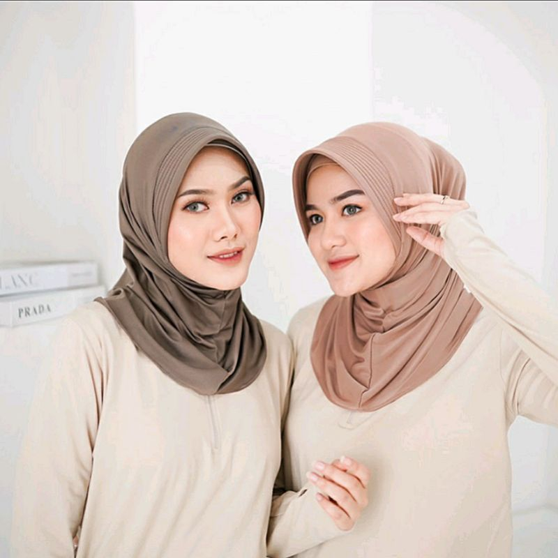 PAKET USAHA 100RB DPT 8PCS HIJAB BERGO SPORT PENDEK