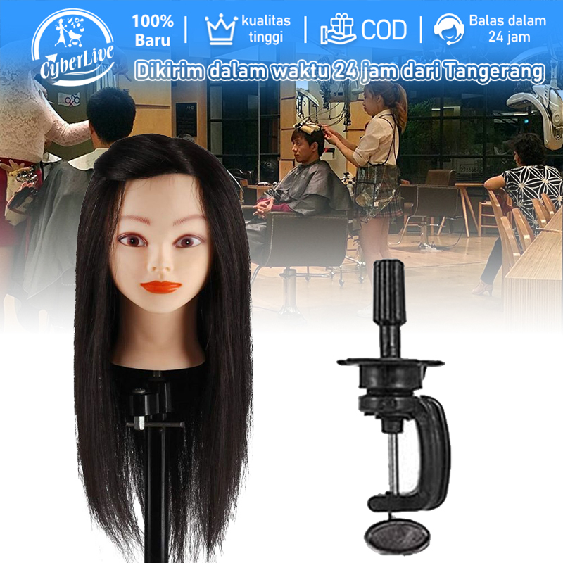 Manekin Rambut Kepala Rambut Asli/14inch Manekin Kepala/100% Rambut Asli Kepala Hair Do Training