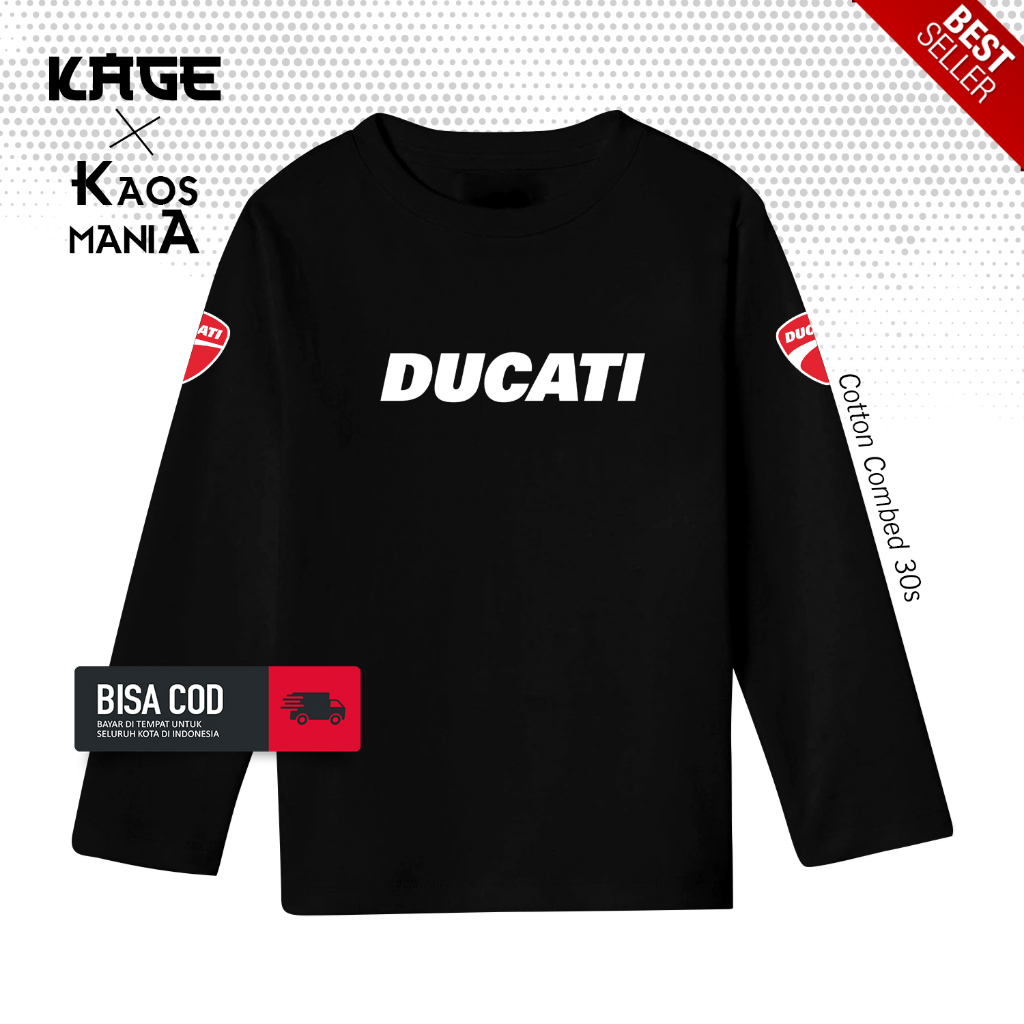 Baju Kaos DUCATI CORSE BEST Tangan Panjang - Kaos Ducati Core KAOS KAGE