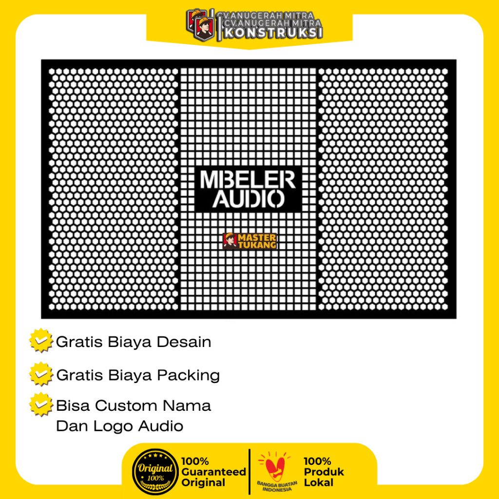 Grill Sound System Tutup Ram Speaker Lubang Segi Enam (MINIMAL PEMBELIAN 2 PCS)